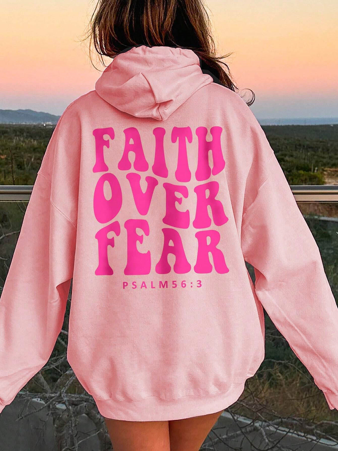 FAITH OVER FEAR Dropped Shoulder Hoodie-Jewearrings