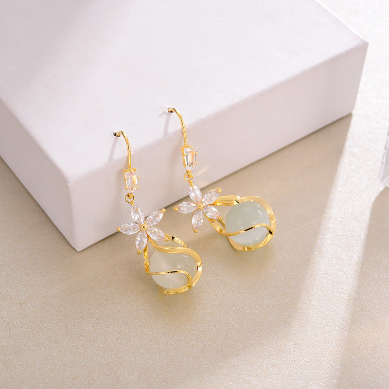 Geometric Opal Simple Temperament Earrings-Jewearrings