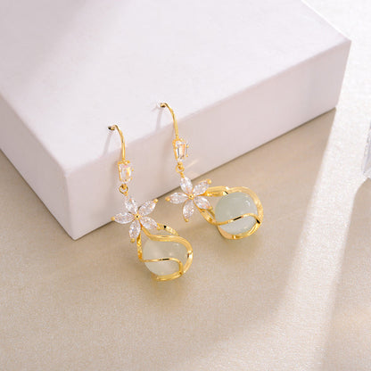 Geometric Opal Simple Temperament Earrings-Jewearrings