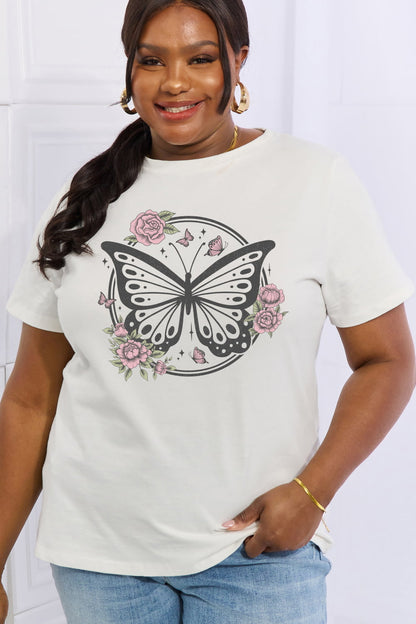 Simply Love Simply Love Full Size Butterfly Graphic Cotton Tee-Jewearrings