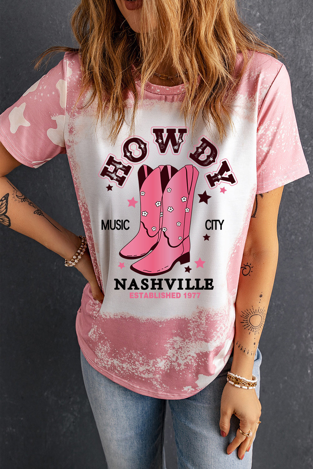 Cowboy Boots Graphic Short Sleeve Tee-Jewearrings