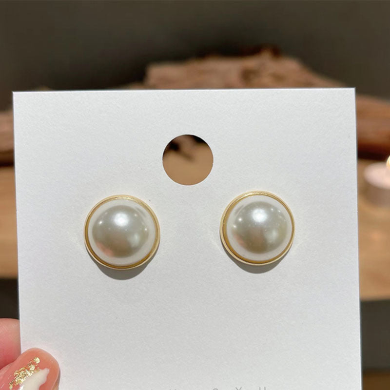 Light Luxury High-grade Large Pearl Earrings Women-Jewearrings