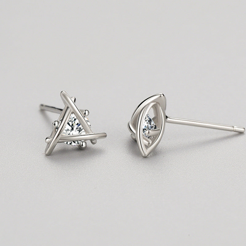 S925 Sterling Silver Geometric Line Earrings-Jewearrings