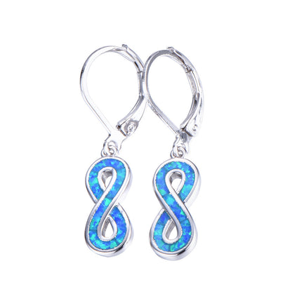 White Opal Figure 8 Earrings-Jewearrings