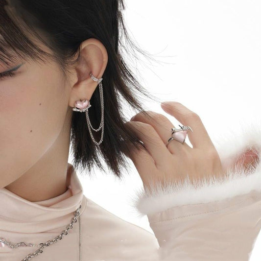 Love Star Balloon Earrings Asymmetric Ear Clip-Jewearrings