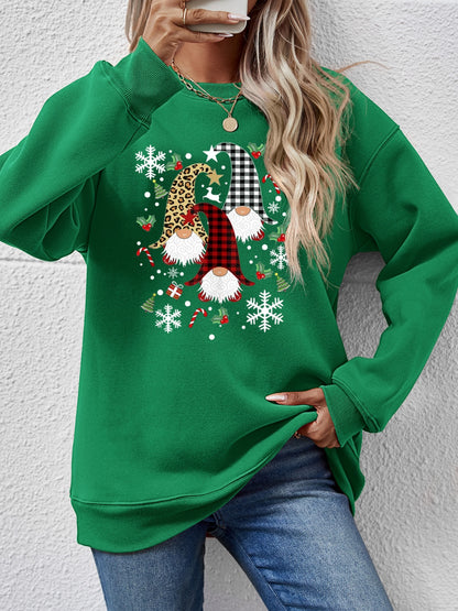 Faceless Gnomes Graphic Drop Shoulder Sweatshirt-Jewearrings