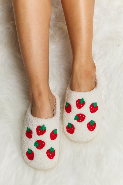 Melody Printed Plush Slide Slippers-Jewearrings