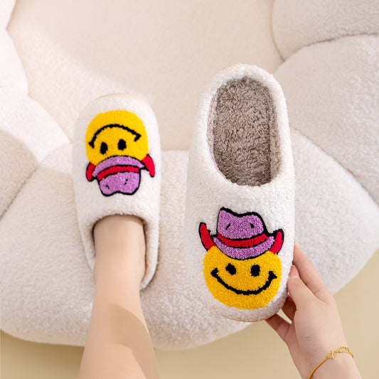 Melody Smiley Face Slippers-Jewearrings