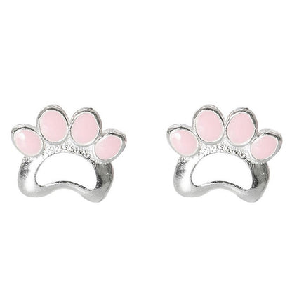 Korean Style Simple Sterling Silver Cute Cat Claw Earrings-Jewearrings