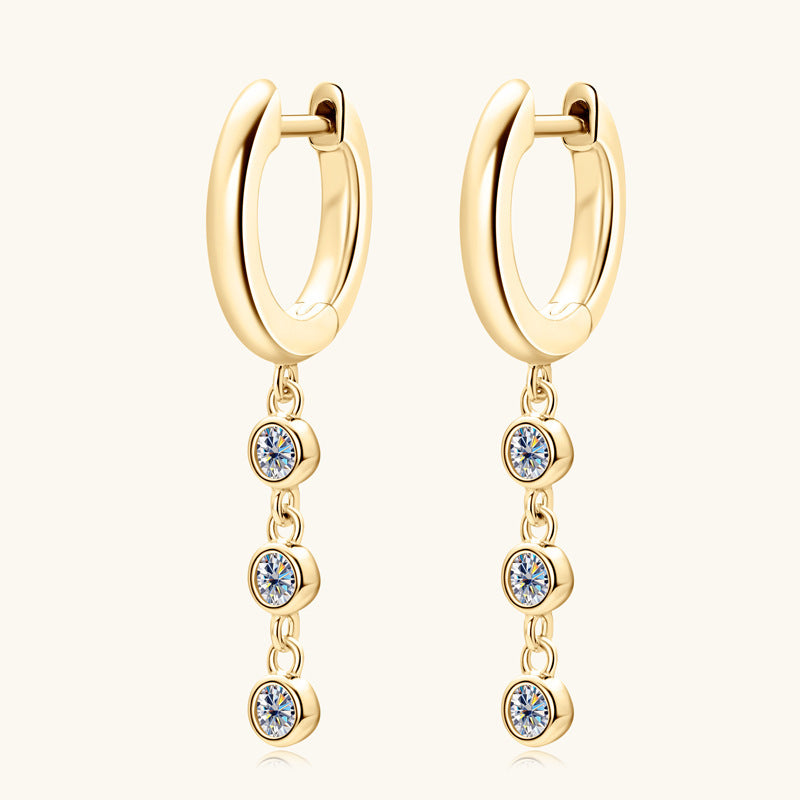 Women's Fashion Tassel Moissanite Earrings-Jewearrings