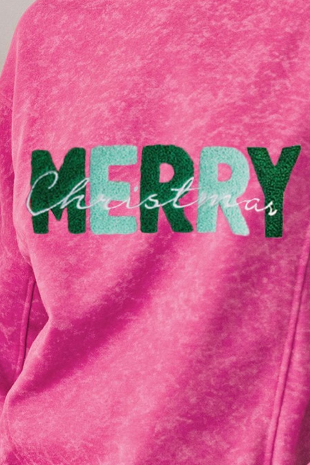 MERRY CHRISTMAS Round Neck Long Sleeve Sweatshirt-Jewearrings