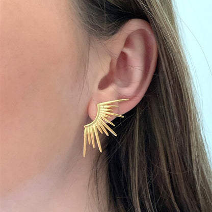 Women's Fashion Simple Silver Pin Gold-plated Earrings-Jewearrings