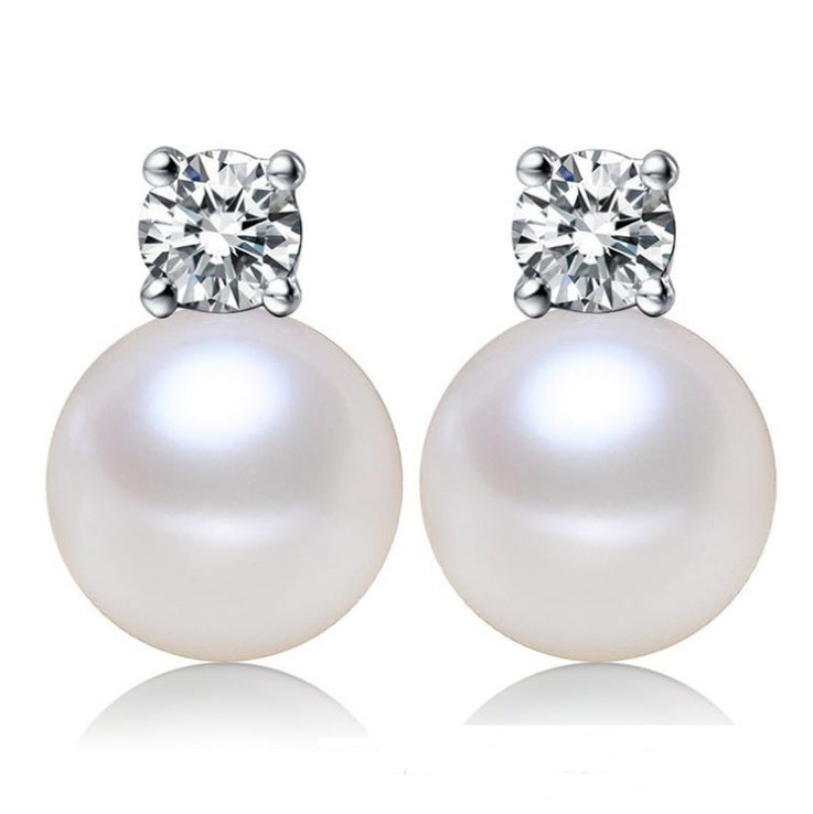 Round pearl stud earrings-Jewearrings