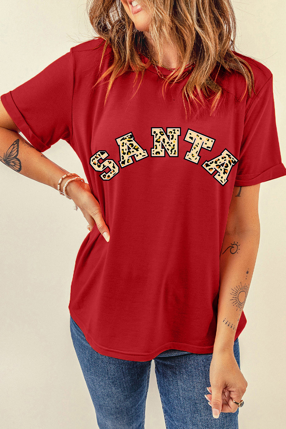 SANTA Graphic Short Sleeve T-Shirt-Jewearrings