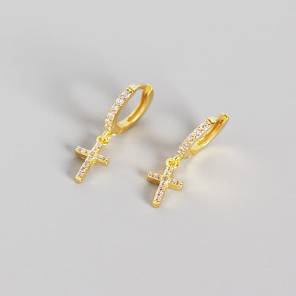 Cross stud earrings-Jewearrings