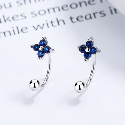 925 Silver Clover Bow Thread Earrings-Jewearrings