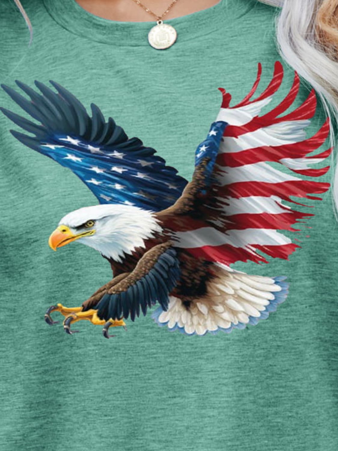 US Flag Eagle Graphic Tee-Jewearrings