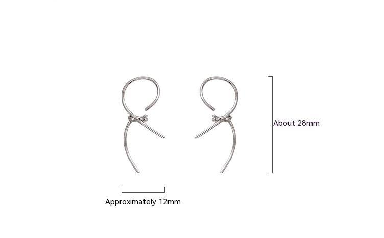 Women's Fashion S925 Sterling Silver Ribbon Stud Earrings-Jewearrings