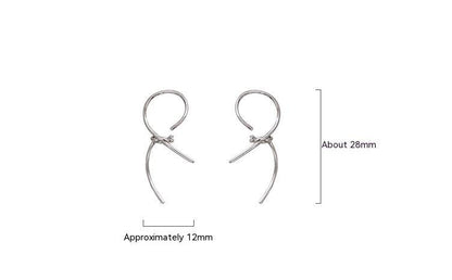 Women's Fashion S925 Sterling Silver Ribbon Stud Earrings-Jewearrings