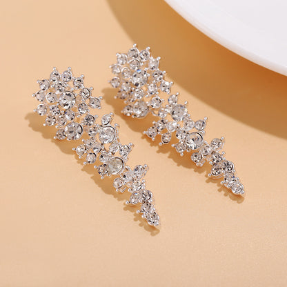 Women's Rhinestone Ear Clip Without Piercing Jewelry Earrings Eardrops-Jewearrings