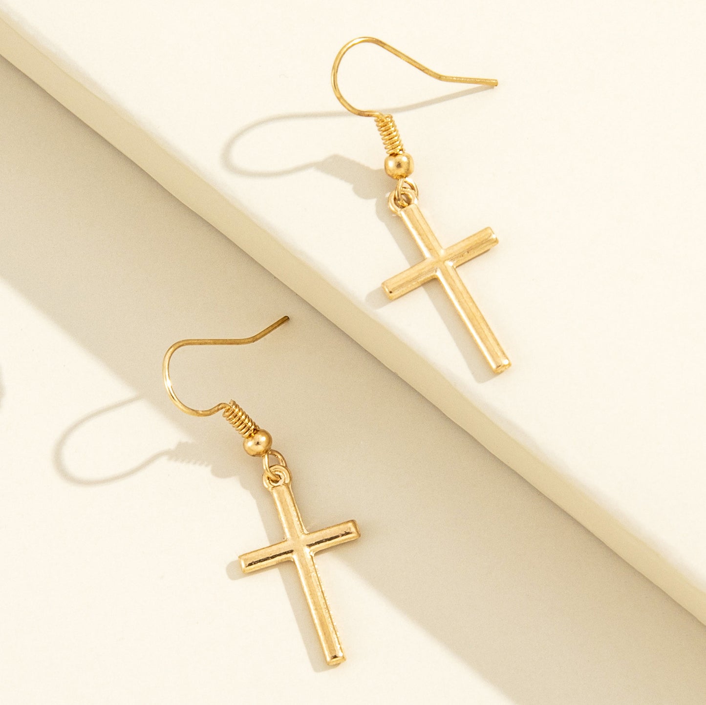 Simple Retro Cross Pendant Earrings Temperament Female Accessories-Jewearrings