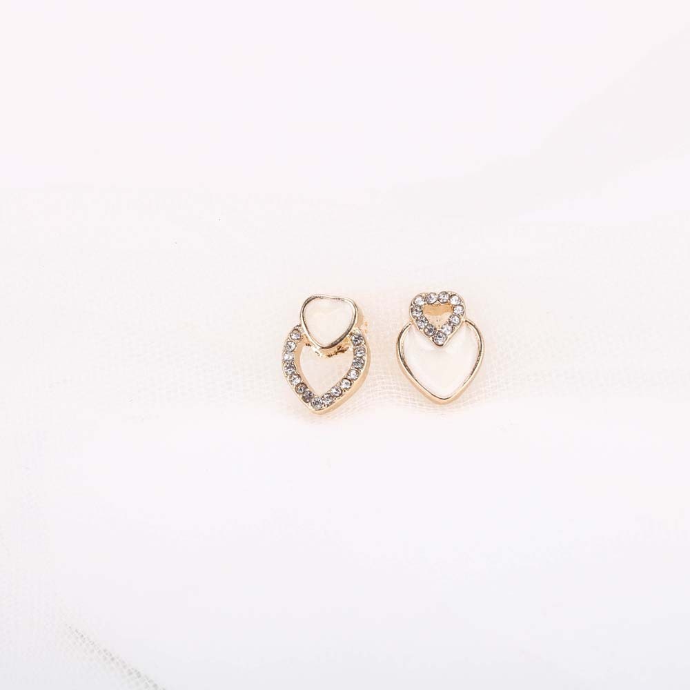 Jewelry Ear Silver Needle Love Stud Earrings Dripping Oil-Jewearrings