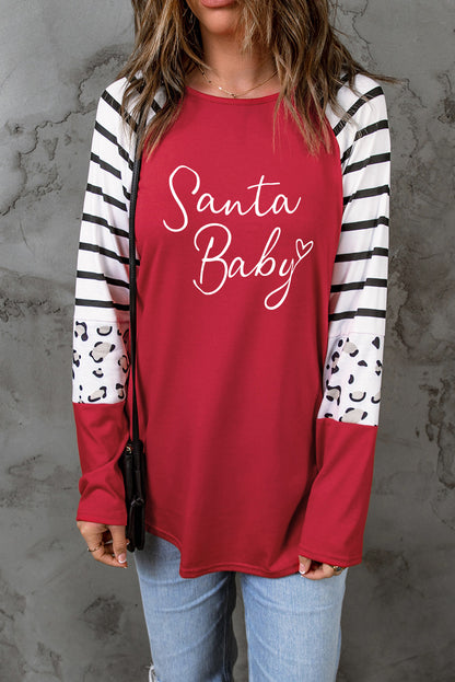 SANTA BABY Graphic Long Sleeve T-Shirt-Jewearrings