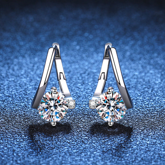 S925 Silver Moissanite Affordable Luxury Earrings-Jewearrings