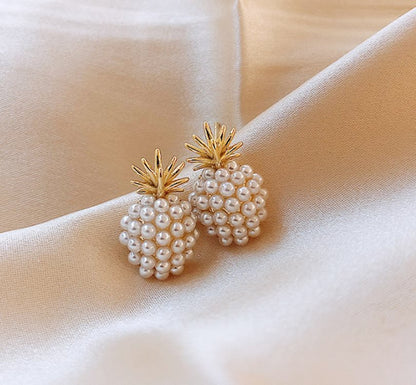 Pineapple Starfish Pearl Earrings-Jewearrings