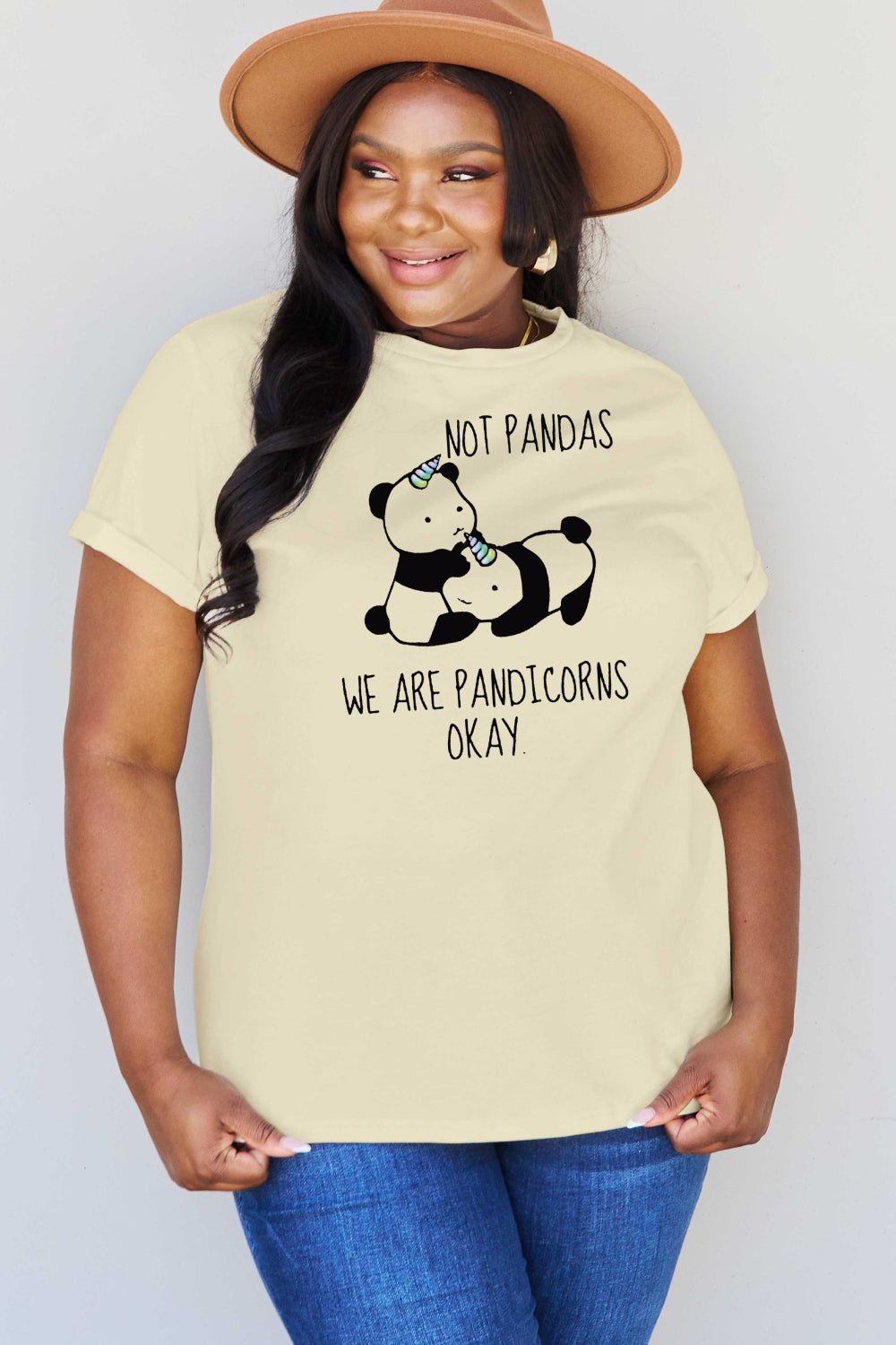 Simply Love Full Size Pandicorn Graphic Cotton T-Shirt-Jewearrings