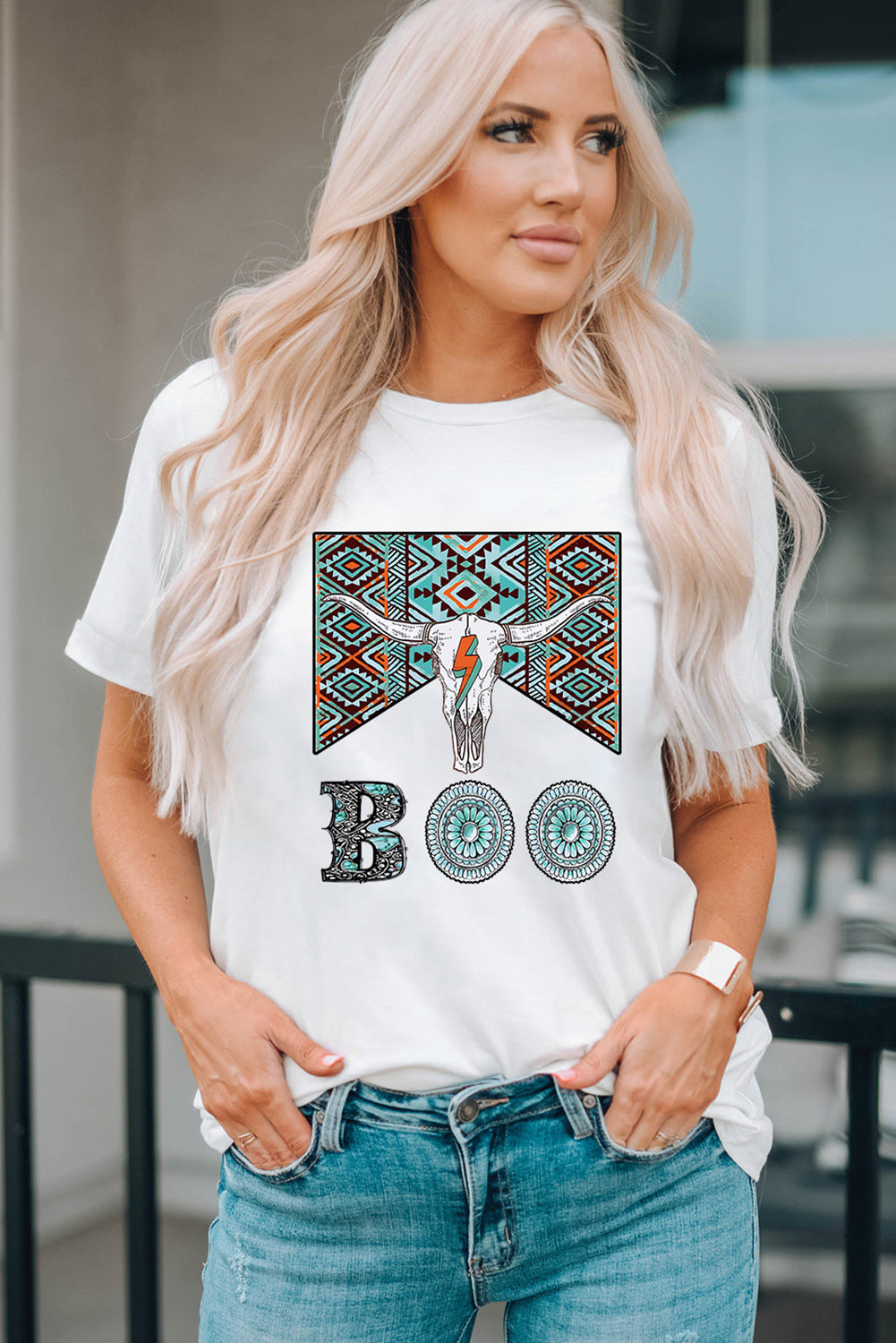 BOO Bull Graphic Short Sleeve T-Shirt-Jewearrings