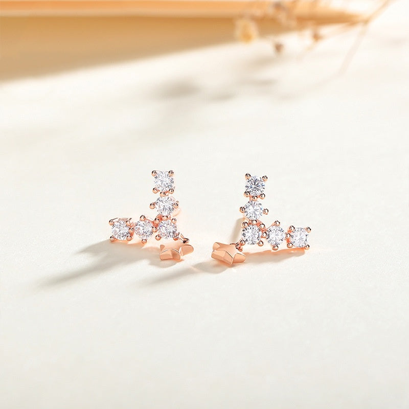 Rose Gold Star Stud Earrings-Jewearrings