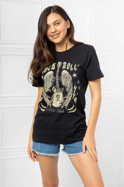 mineB Full Size Rock & Roll Graphic Tee-Jewearrings