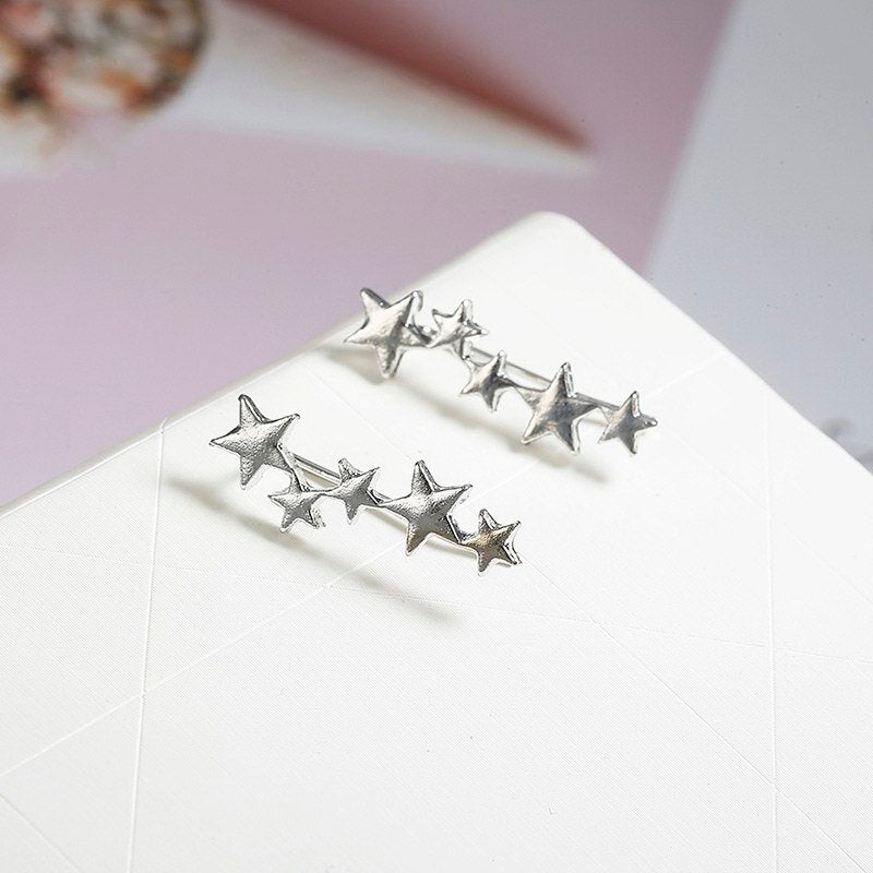 Exquisite creative five-pointed star ear bone clip earrings for girls accessories-Jewearrings