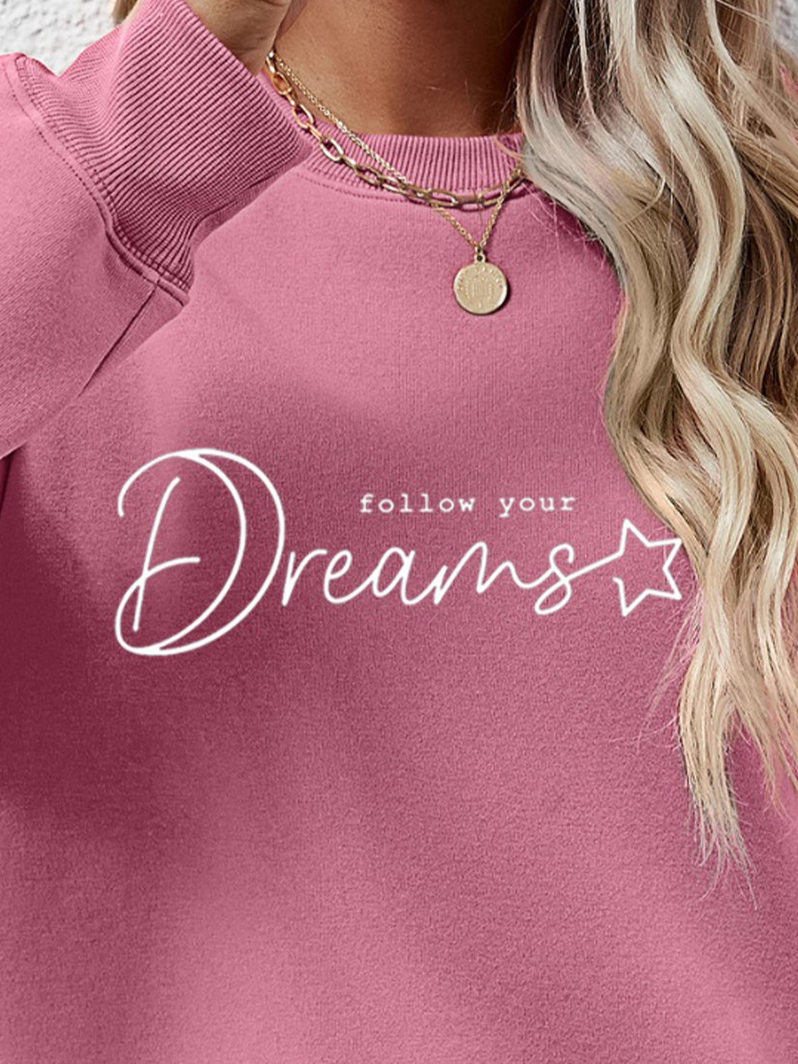 FOLLOW YOUR DREAMS Graphic Sweatshirt-Jewearrings