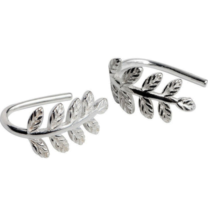 Women's Simple Mini Tree Technology Leaf-shapepd Stud Earrings-Jewearrings