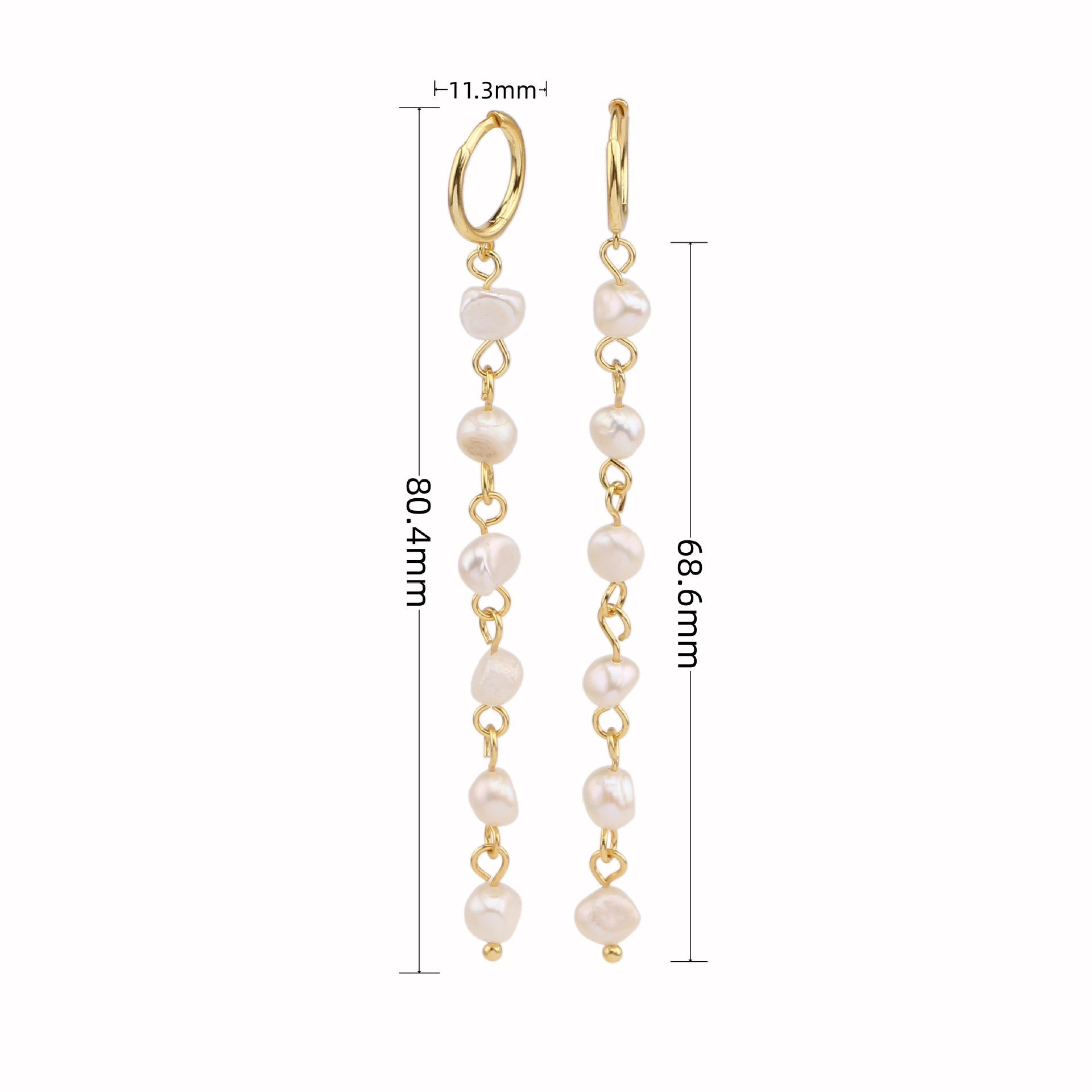 Women's Long Pearl Ear Clip Earrings-Jewearrings