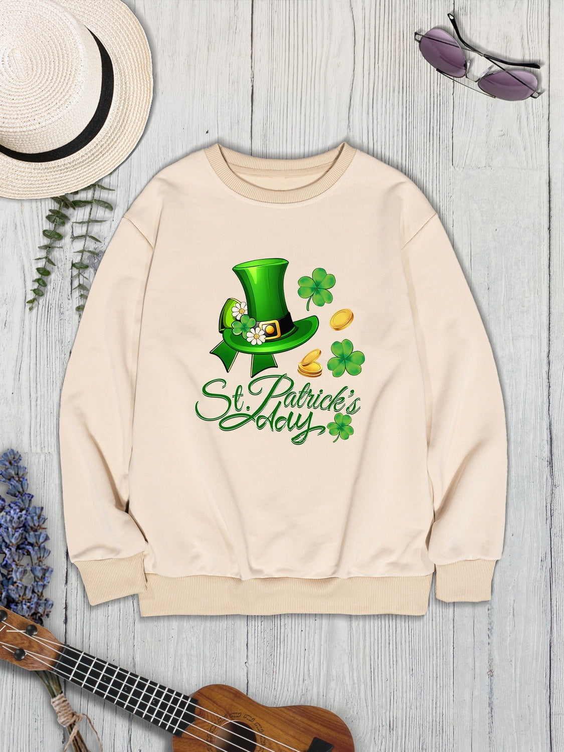 ST. PATRICK'S DAY Round Neck Sweatshirt-Jewearrings