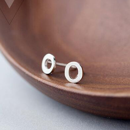 26 English Alphabet Stud Earrings Women's Copper Silver Plated-Jewearrings