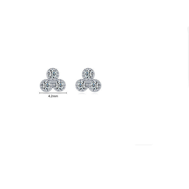 S925 Sterling Silver With Micro Set Triangle Earrings-Jewearrings