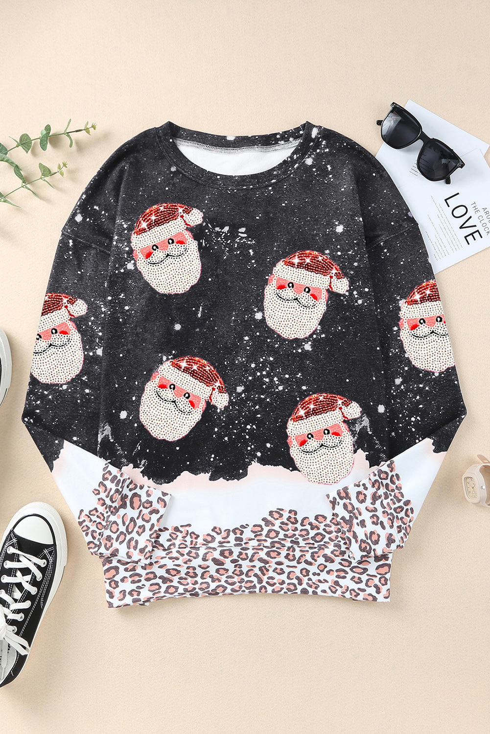 Sequin Patch Christmas Element Sweatshirt-Jewearrings