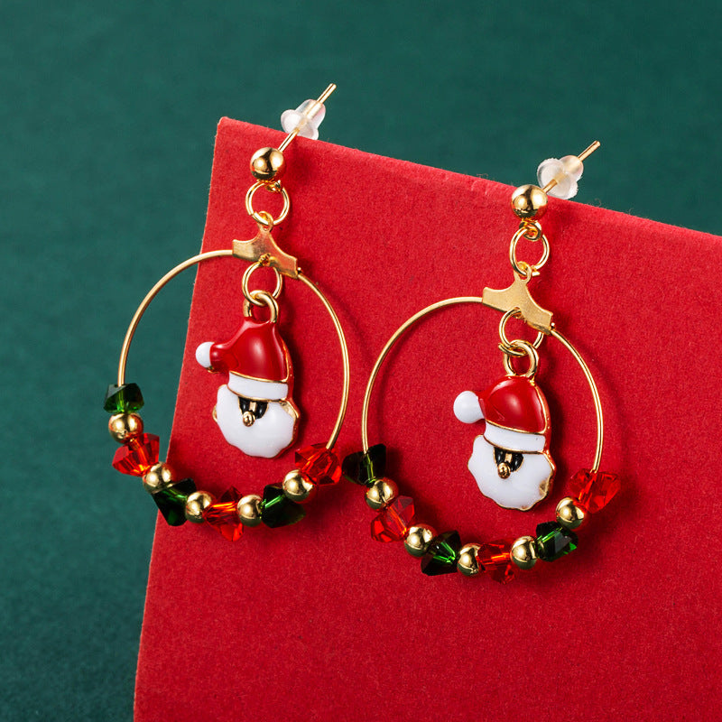 Creative Christmas Tree Bow Pendant Earrings-Jewearrings