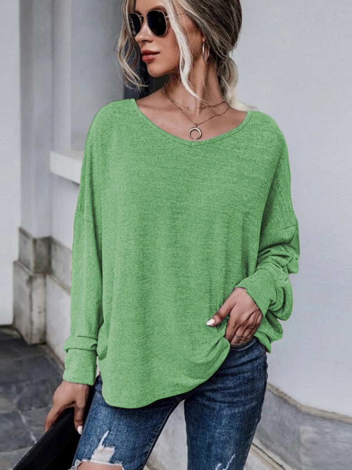 Full Size Round Neck Dropped Shoulder Tied T-Shirt-Jewearrings