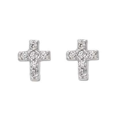 925 Sterling Silver Cross Stud Earrings Maintenance Ear Basic Female-Jewearrings