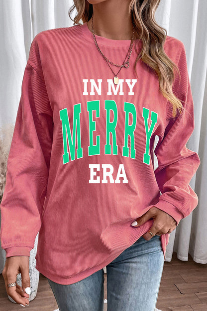 IN MY MERRY ERA Graphic Corded Sweatshirt-Jewearrings