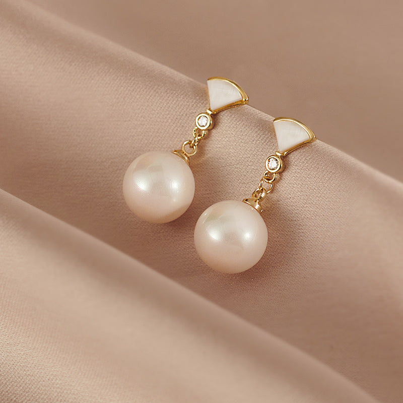 Pearl Earrings Female Summer Light Luxury Niche Design Earrings-Jewearrings