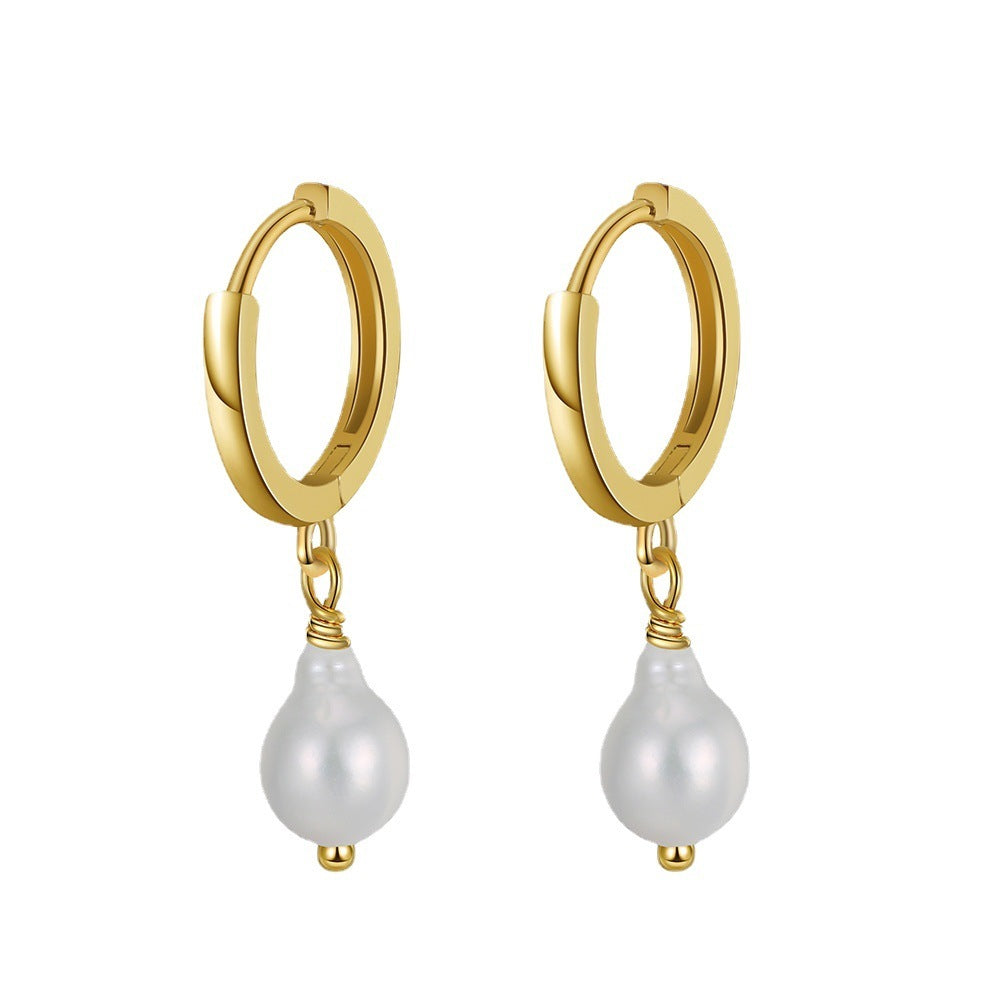 925 Sterling Silver Drop Earrings Natural Freshwater Pearls-Jewearrings