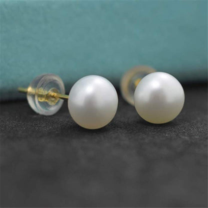 Simple And Creative Natural Freshwater Pearl Stud Earrings-Jewearrings