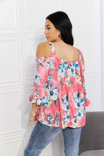 Sew In Love Full Size Fresh Take Floral Cold-Shoulder Top-Jewearrings