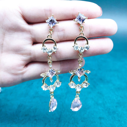 New 925 silver needle baroque style pink drop earrings-Jewearrings